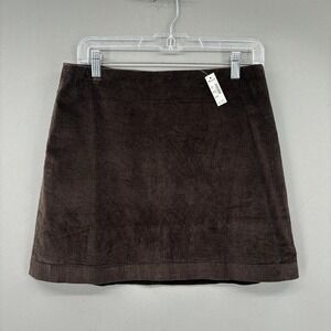 Madewell Skirt Womens 4 Brown Corduroy Mini Lined Stretch Zip Casual Fall Winter